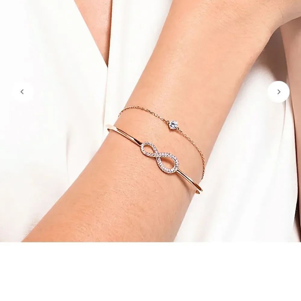 NWOT Swarovski Infinity bangle Rose gold-tone plated